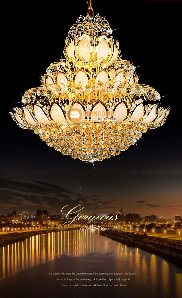 Đèn chùm thủy tinh hoa sen CM164-5